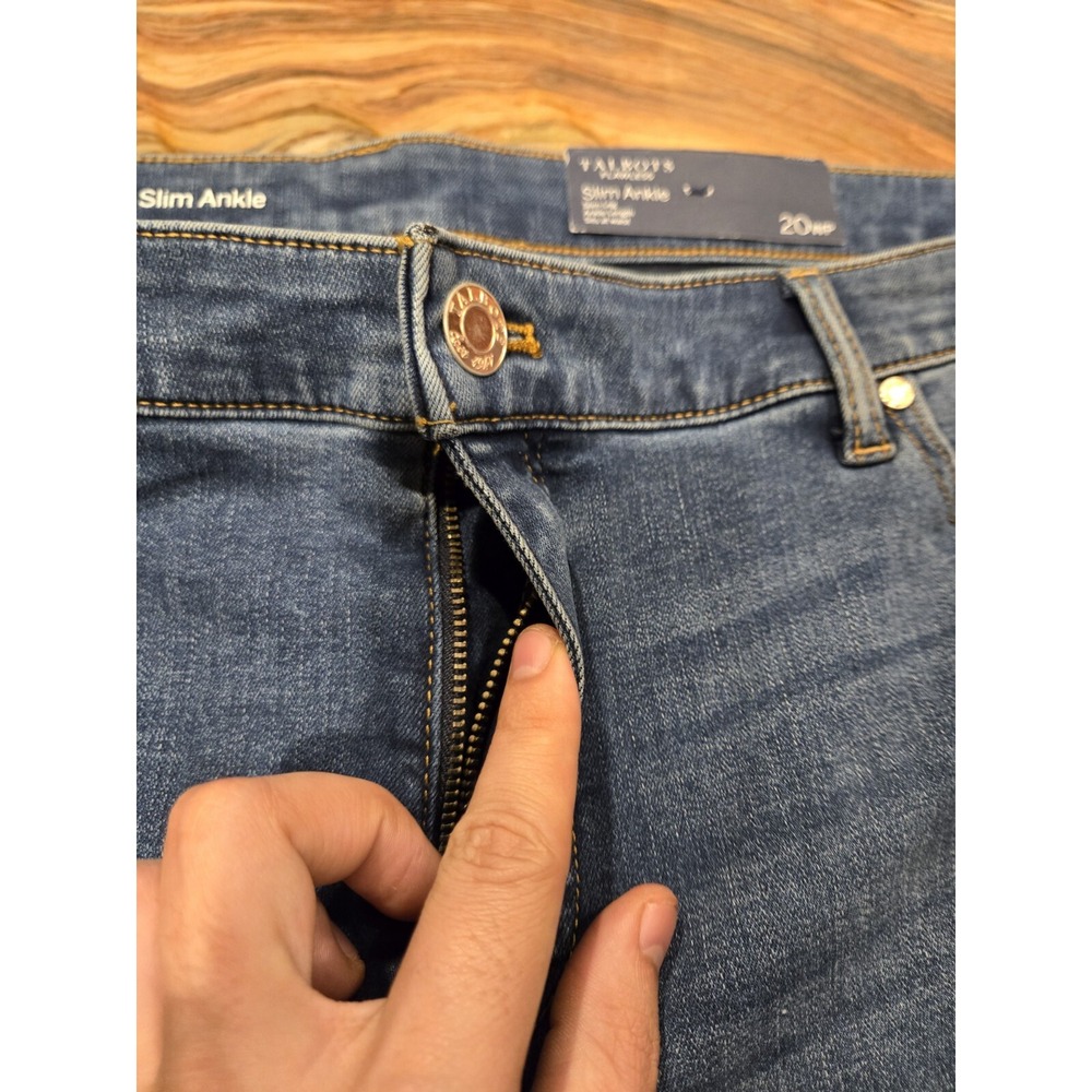 NEW Talbots Flawless Slim Ankle Length size 20w Blue Jeans Pants Denim Slimming - Picture 6 of 14